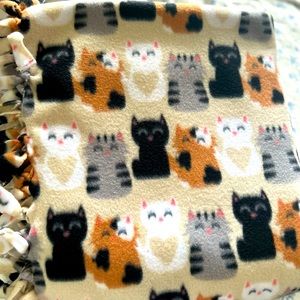 Handmade Fleece Cat Printed Blanket